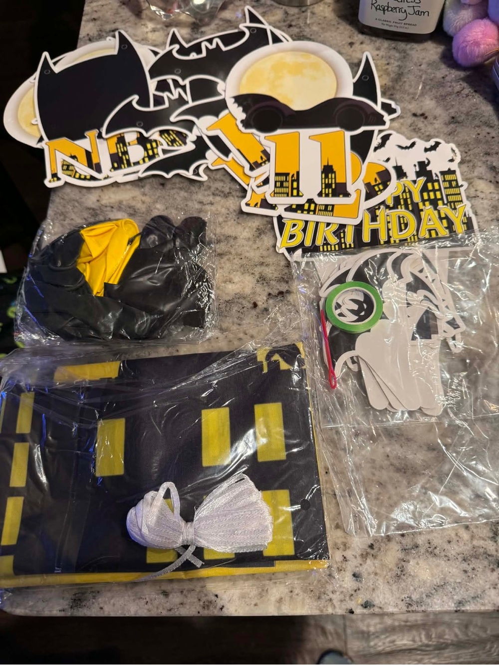 Batman party decor 1-12 years signs, balloons, backdrop, cupcake sticks & more
